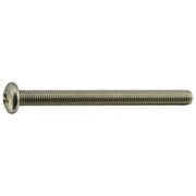 MIDWEST FASTENER 1/4"-28 x 3 in Phillips Pan Machine Screw, Plain Stainless Steel, 6 PK 37671